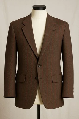 Blazer Nino Cerruti Hechts Marrón Lana Tweed Rue Royale 2 Botones Chaqueta Deportiva 42R Foto 1 de 4