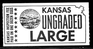 HICK GIRL-MINT STATE OF KANSAS UNGRADED LARGE EGGS INSPECTION FEE X4567 - Picture 1 of 2