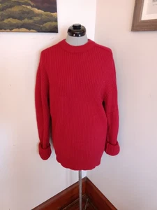 Boston Traders Red Wool Sweater Mens Size M Woodsman Soft Stretchy Knit Thick - Picture 1 of 6