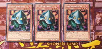 Yu-Gi-Oh! 3x LCYW-DE233 UFO-Schildkröte Secret Rare NM 1. Auflage PLAYSET Sleeve - Bild 1 von 4