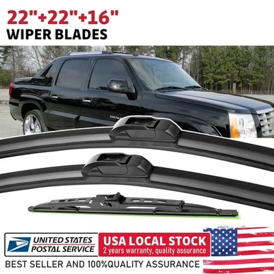 3 piezas 22"22"16" parabrisas delantero + limpiaparabrisas trasero para Chevrolet Tahoe 2000-06 Foto 1 de 4