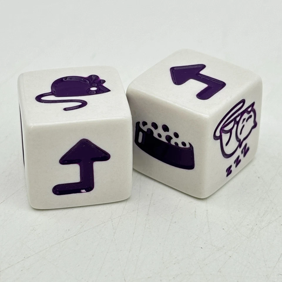 Feed The Kitty 2 dados blancos con ratones morados y flechas 2006 piezas de repuesto Foto 1 de 1