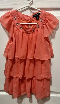 Beautiful Orange Lace Dress Sz 6 - Image 1 of 3