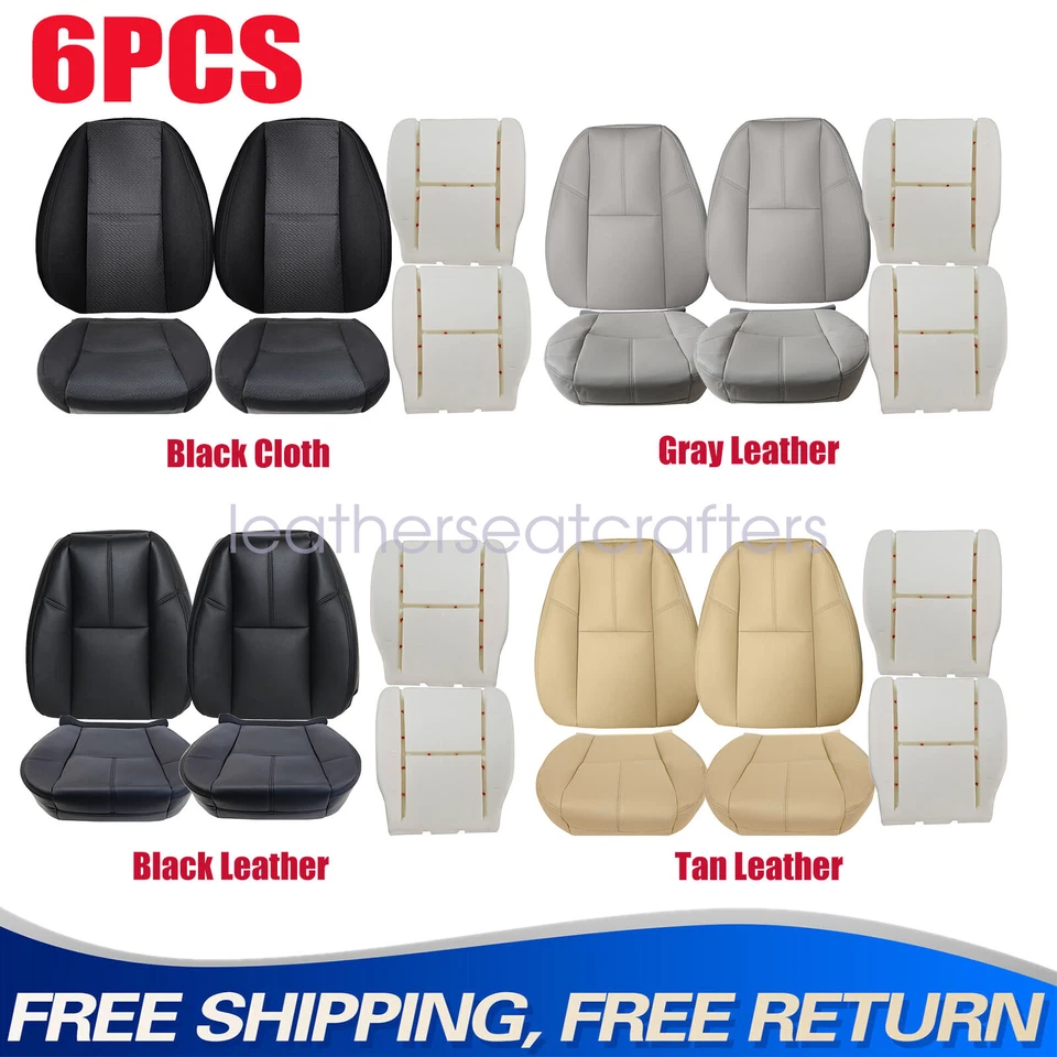 For 2007-2013 GMC Sierra 1500 2500 3500 HD Driver & Passenger Seat Cover & Foam - Imagem 1 de 4