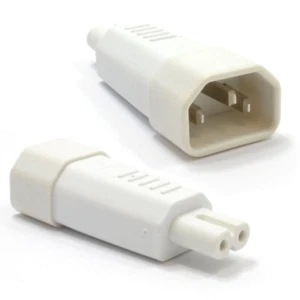IEC C14 Stecker Pins Zu Figur Von 8 Acht Stecker C7 Stecker Adapter Weiß - Bild 1 von 24