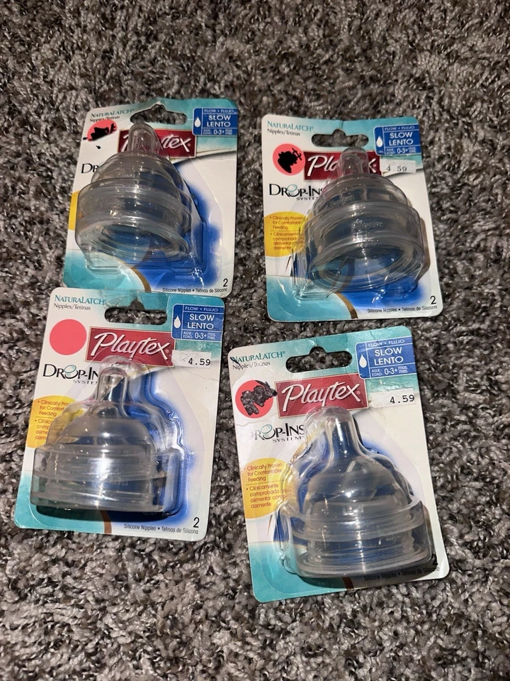 Playtex Pestillo Natural Drop-Ins Pezones Flujo Lento Siliconelot De 4 Nuevo Foto 1 de 1