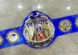 Cinturón de aficionados del campeonato de fútbol americano de la NFL del Super Bowl de los New England Patriots 4 mm de latón - Imagen 1 de 5