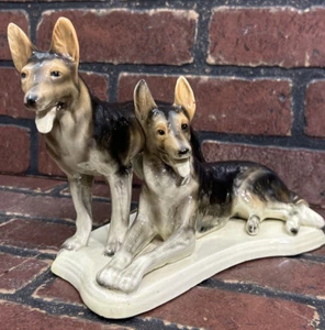 Vintage Porcelain Two German Shepherd Dogs Western Germany - Picture 1 of 18