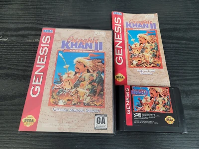 Genghis Khan II Sega Genesis Complete In Box CIB Great Shape PU - Image 1 of 3