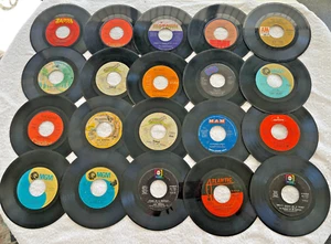 68 Vintage 45 rpm  7" Vinyl Records Music Various Labels 1950s - 1970s - Picture 1 of 19