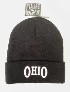 Brisco Brands Black Embroidered OHIO Winter knit Cap Beanie NEW ONE SIZE - Picture 1 of 3