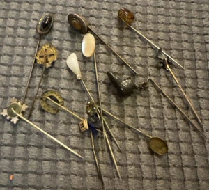 Lot Of Antique Stick Pins-13 Pins - Picture 1 of 6