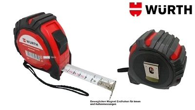 WÜRTH Cinta métrica de bolsillo 10M imán B-25MM con imán gancho final art. 571465031 - Imagen 1 de 4
