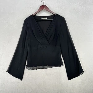 Blusa Esquinera Informal De Colección Para Mujer 12 Negra Seda Gasa Capricho Bruja - Imagen 1 de 11