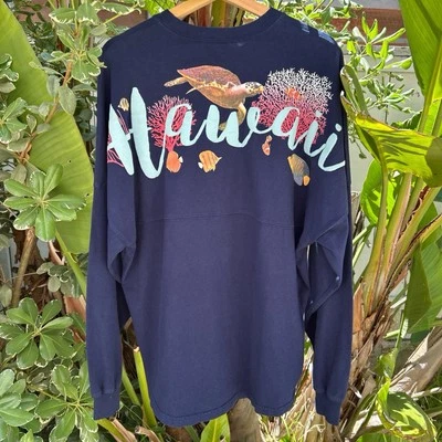 Camiseta Hawaii Spirit Jersey Azul Marino Manga Larga Talla Mediana Foto 1 de 3