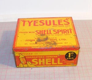 DE COLECCIÓN SHELL SPIRIT TYESULES ENCENDEDOR COMBUSTIBLE LATA EXHIBICIÓN DE AUTOMÓVILES - Imagen 1 de 7