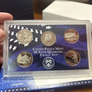 2008 US Mint 50 State Quarters Proof Set - 5 State Quarters w/COA   - Picture 1 of 6