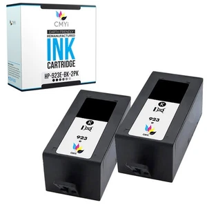 2-Pack Replacement Black 923e Ink Cartridges for HP OfficeJet Pro 8138e, 8139e - Picture 1 of 7