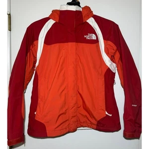 THE NORTH FACE Hyvent Two-Tone Orange Red Jacket Coat Hooded Zip Womens S - Picture 1 of 8