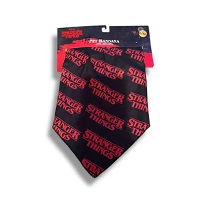 Stranger Things Pet Bandana Perro Bufanda Talla L/XL Negro Rojo NUEVO - Imagen 1 de 2