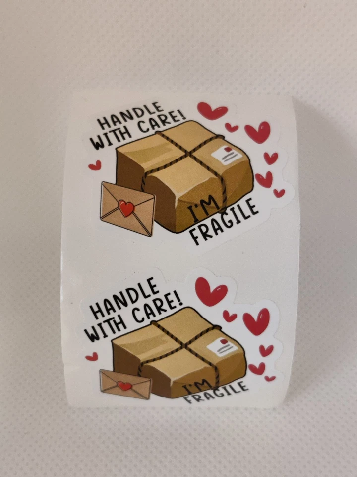 Handle With Care, I'm Fragile Stickers 40mm x 37mm x 100 Mail Order