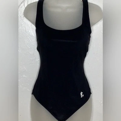 TRAJE DE BAÑO UEC VINTAGE DISNEY MICKEY MOUSE NEGRO ACANALADO DE UNA PIEZA TALLA 10 Foto 1 de 4