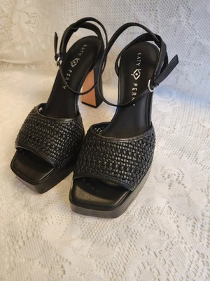 ✨ Nuevos zapatos Katy Perry para mujer correa estable al tobillo negros talla 10 tacones altos  Foto 1 de 4