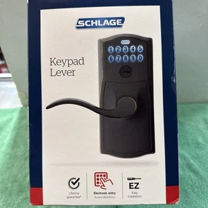 NUOVO Schlage FE595VCAM716ACC Tastiera Camelot Leva Porta Ingresso - Bronzo Invecchiato - Foto 1 di 12