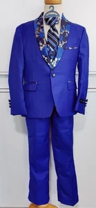 Kids World Boys Talla 5 Azul Real Plata 4 Piezas Corbata Chaleco Pantalones Conjunto Nuevo sin Etiquetas - Imagen 1 de 6