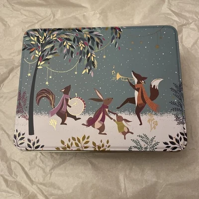 BN Sara Miller For Portmeirion Deep Rectangular ‘Woodland Tales’ Christmas Tin - Image 1 of 4