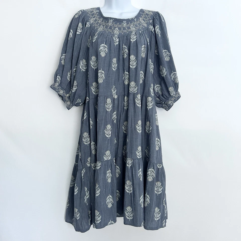Vestido antiguo azul marino con capas Cottagecore Lagenlook para mujer XL gran tamaño pradera boho Foto 1 de 4