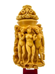 S.YANIK MEERSCHAUM PIPE THREE GRACES MUSEUM QUALITY NR9 with case - Picture 1 of 12