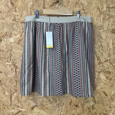 Hobbs NW3 Tapestry Stripe Skirt Saffron Jacquard Mini Cotton UK 16 BNWT Rrp £89 - Image 1 of 4