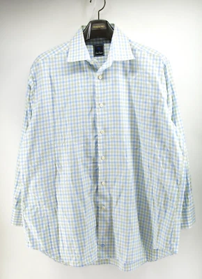 Camisa de Vestir DAVID DONAHUE Calce Clásico Verde Azul Cuadros 100% Algodón 17.5 34/35 Foto 1 de 4