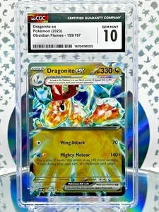 CGC 10 Dragonite EX 159/197 Obsidian Flames Double Rare Pokemon Card - Picture 1 of 1