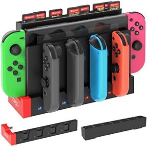 For Nintendo Switch Joy-Con Game Charger Station Charging Dock Stand&Card Holder