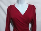 Studio M Size S Brick Red Long Sleeve Deep V-neck Wrap Dress
