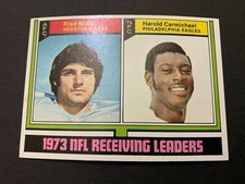 1973 NFL Receiving Leaders Fred Willis Harold Carmichael 330 Topps Football Card