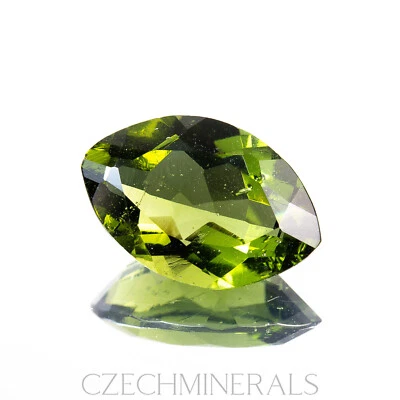 2.06ct MOLDAVITE tektite faceted loose gem MARQUISE 12X8MM #CM692 - Image 1 of 4