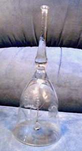 Crystal Clear Industries Mouth Blown Handcut Flowers Crystal Bell Made Hungary - Picture 1 of 3