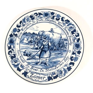 Delfts Blauw Dutch Blue Wall Plate Seasons Summer Zomer Goedewaagen - Imagen 1 de 5