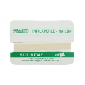Infilaperle Filo Nylon con ago colore Avorio nailon per collane Varie Misure - Foto 1 di 10
