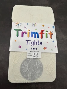 Trimfit Girls' Lace Tights (Size 8-10) | Ivory Lace | Elegant & Stretchy NWT - Picture 1 of 2
