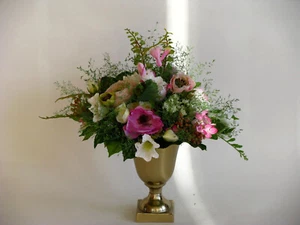 Strauß Blumen Seidenblumen Ranunkel Tränendes Herz Hornveilchen Anemone pink we - Bild 1 von 11