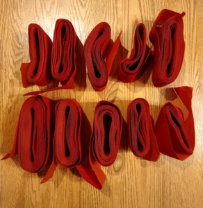 Red Velvet Ribbon Lot 10 Rolls Remnants 2.5 in wide - Picture 1 of 4