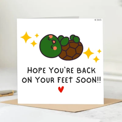 Personalised Get Well Card, get well soon, sorry you are unwell, funny, Thinking - Image 1 of 2