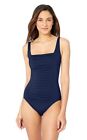 NWT Calvin Klein Women's 12 Pleated One Piece Swimsuit in Navy