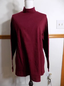 Croft & Barrow Women's Maroon Mock Turtleneck, Size 1X, *NEW* Long Sleeve - Picture 1 of 6