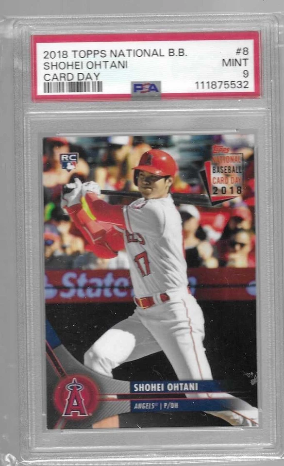 SHOHEI OHTANI 2018 TOPPS NATIONAL BASEBALL CARD DAY #8 PSA 9 - Image 1 of 1