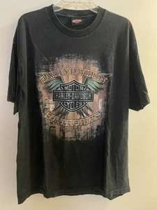 Vintage Harley Davidson Herren T-Shirt XL St Thomas Skull Graphic Chest 46” Schwarz - Bild 1 von 8